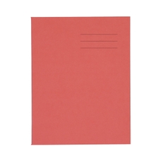 9x7" Exercise Book 80 Page, 8mm Ruled With Margin, Red - Pack of 100